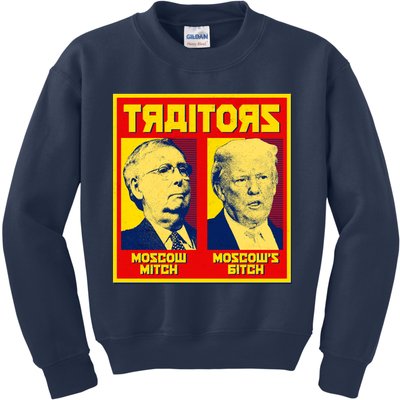 Moscow Mitch Moscow's Bitch Mitch Trump Traitors Kids Sweatshirt