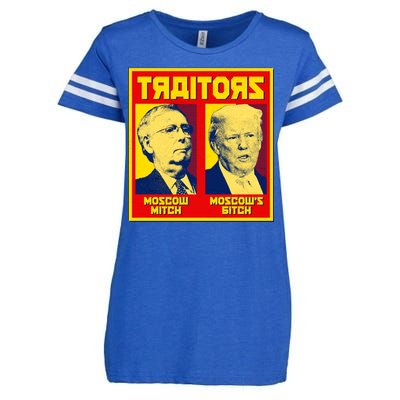 Moscow Mitch Moscow's Bitch Mitch Trump Traitors Enza Ladies Jersey Football T-Shirt