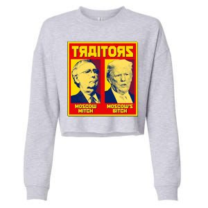 Moscow Mitch Moscow's Bitch Mitch Trump Traitors Cropped Pullover Crew