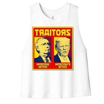 Moscow Mitch Moscow's Bitch Mitch Trump Traitors Women's Racerback Cropped Tank