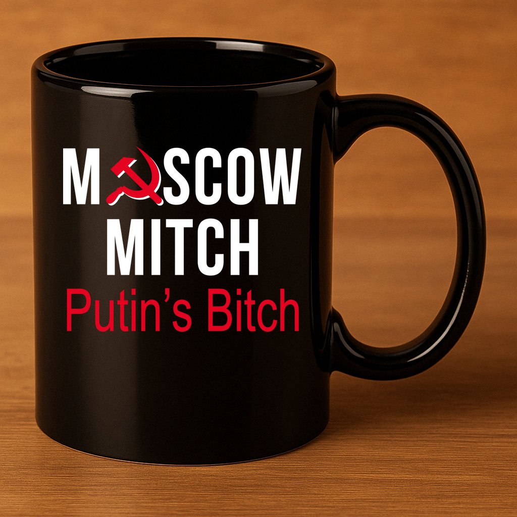 Moscow Mitch Putin's Bitch 11oz C Handle Ceramic Mug