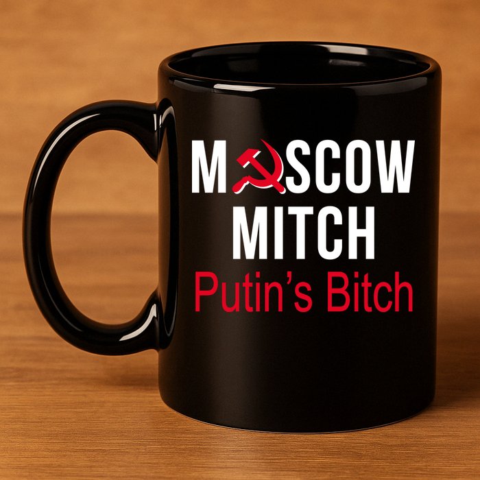 Moscow Mitch Putin's Bitch 11oz C Handle Ceramic Mug