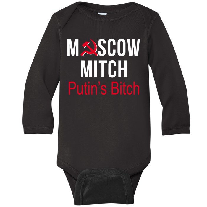 Moscow Mitch Putin's Bitch Baby Long Sleeve Bodysuit