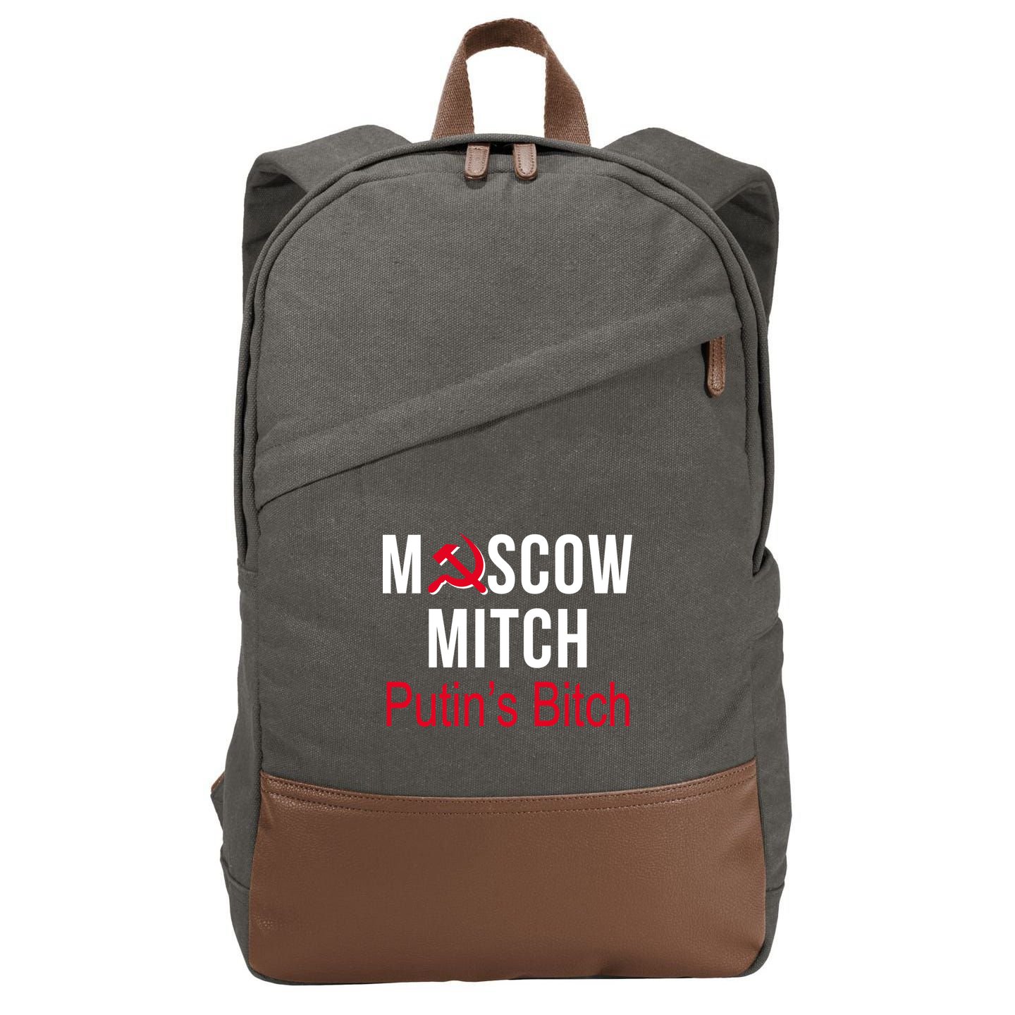Moscow Mitch Putin's Bitch Cotton Canvas Backpack