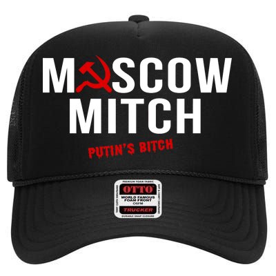 Moscow Mitch Putins Puppet High Crown Mesh Back Trucker Hat