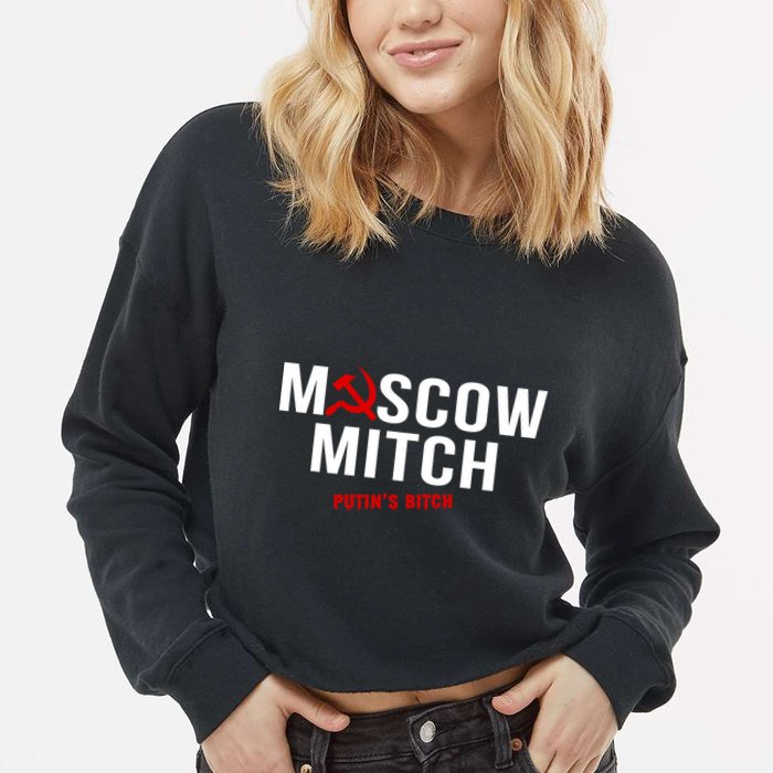 Moscow Mitch Putins Puppet Cropped Pullover Crew