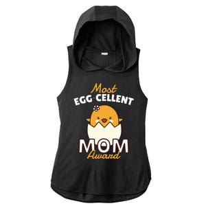 Most Eggcellent Mom Award Ladies PosiCharge Tri-Blend Wicking Draft Hoodie Tank