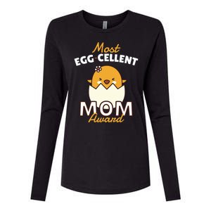 Most Eggcellent Mom Award Womens Cotton Relaxed Long Sleeve T-Shirt