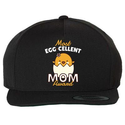 Most Eggcellent Mom Award Wool Snapback Cap