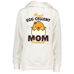 Most Eggcellent Mom Award Womens Funnel Neck Pullover Hood