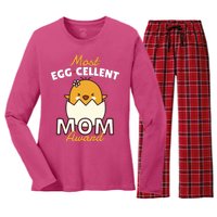 Most Eggcellent Mom Award Women's Long Sleeve Flannel Pajama Set 