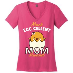 Most Eggcellent Mom Award Women's V-Neck T-Shirt