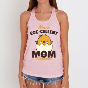 Most Eggcellent Mom Award Women's Knotted Racerback Tank