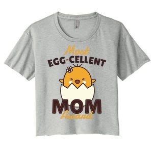 Most Eggcellent Mom Award Women's Crop Top Tee