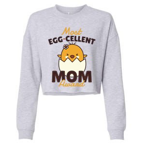 Most Eggcellent Mom Award Cropped Pullover Crew