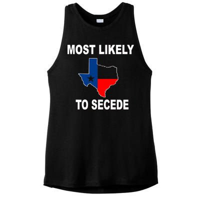 Most Likely To Secede Texas Ladies PosiCharge Tri-Blend Wicking Tank