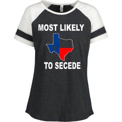 Most Likely To Secede Texas Enza Ladies Jersey Colorblock Tee