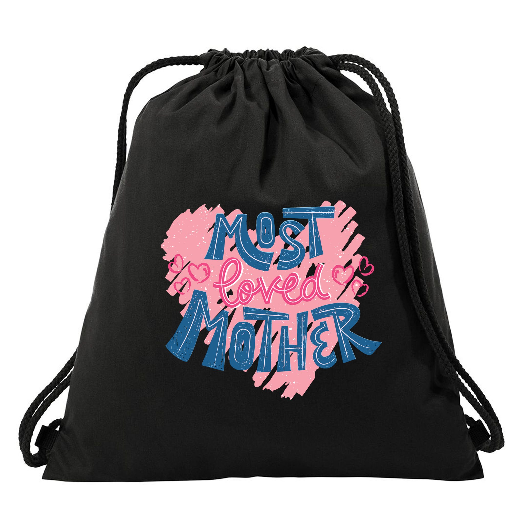 Most Loved Mother Drawstring Bag