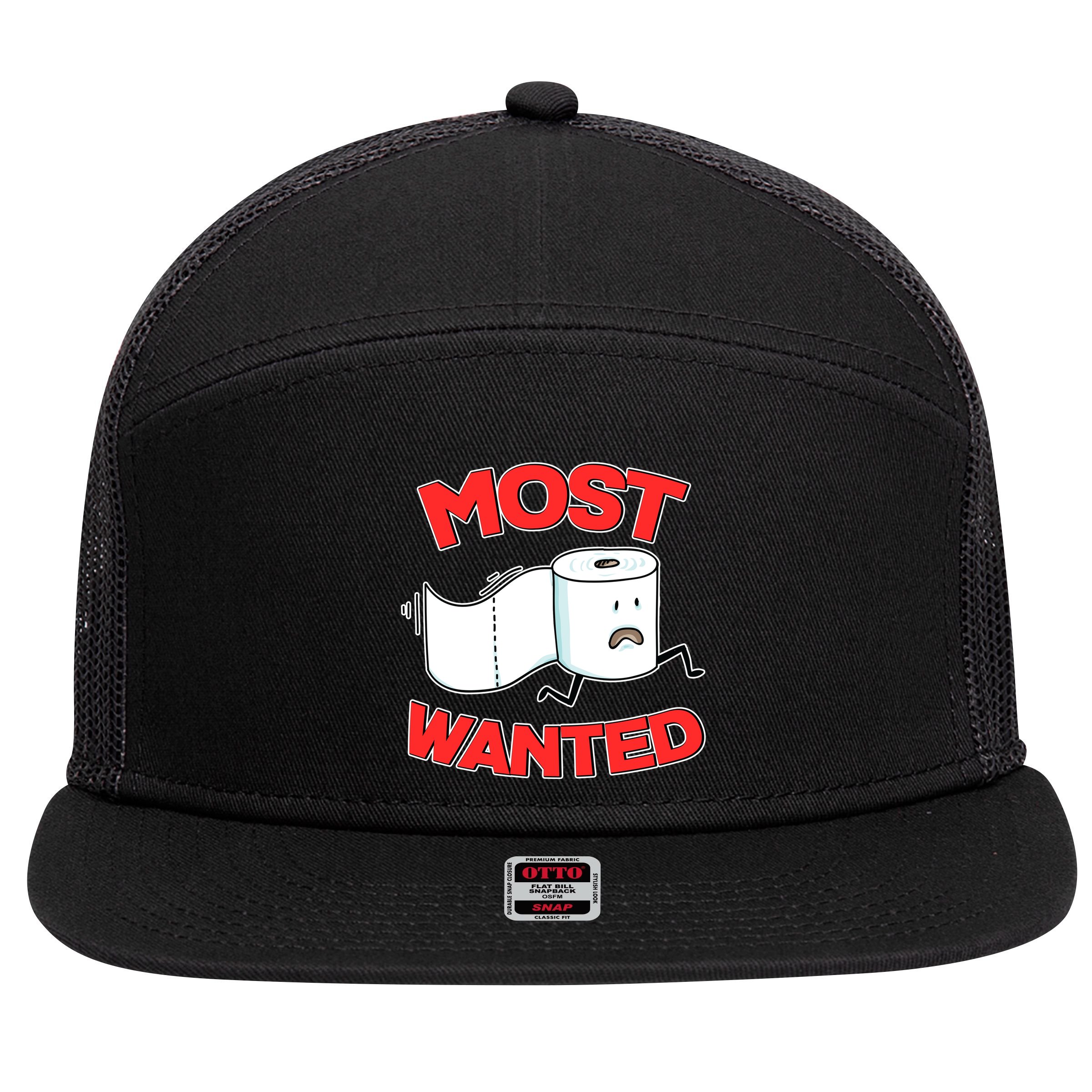 Most Wanted Toilet Paper 7 Panel Mesh Trucker Snapback Hat
