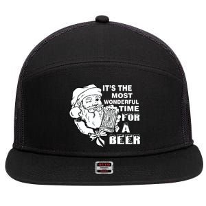 Most Wonderful Time For A Beer 7 Panel Mesh Trucker Snapback Hat