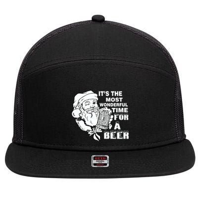 Most Wonderful Time For A Beer 7 Panel Mesh Trucker Snapback Hat