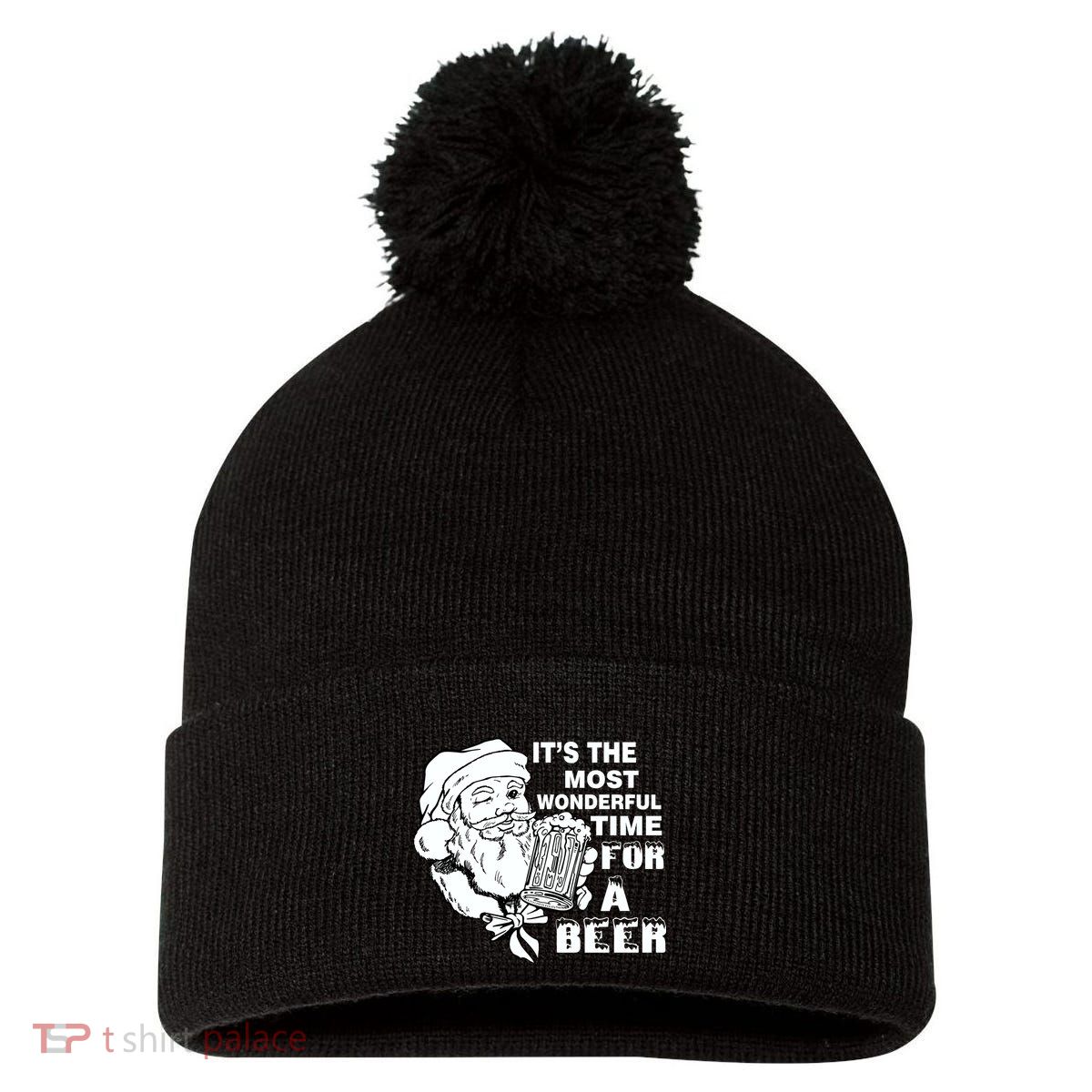 Most Wonderful Time For A Beer Pom Pom 12in Knit Beanie