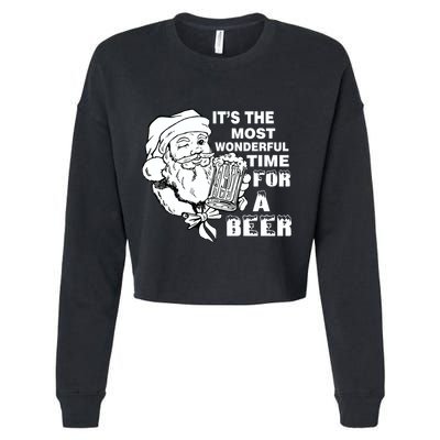Most Wonderful Time For A Beer Cropped Pullover Crew