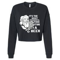 Most Wonderful Time For A Beer Cropped Pullover Crew