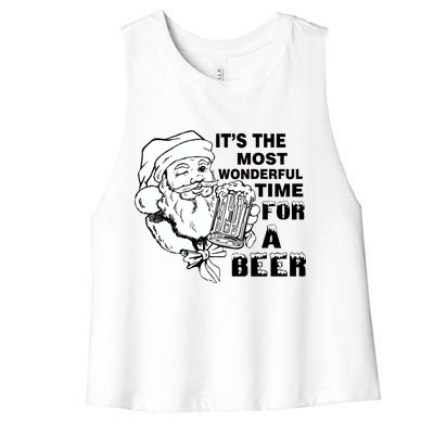 Most Wonderful Time For A Beer Women's Racerback Cropped Tank