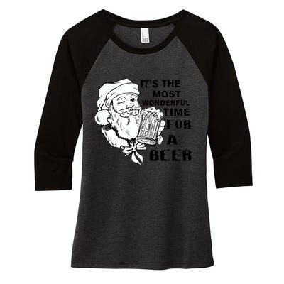 Most Wonderful Time For A Beer Women's Tri-Blend 3/4-Sleeve Raglan Shirt