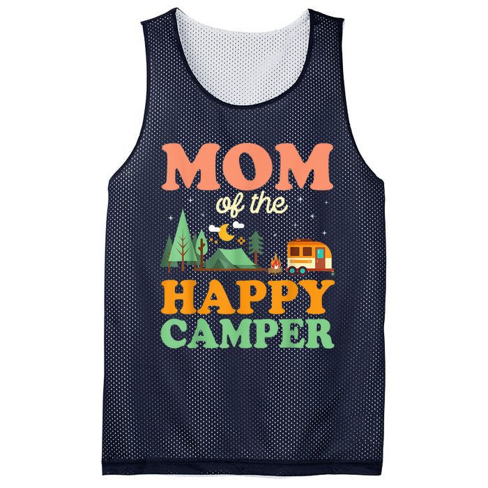 Mom Of The Happy Camper Shirt Wo 1st Bday Camping Trip Mesh Reversible Basketball Jersey Tank