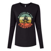 Master Of The Campfire Dad Camping Camping Dad Gift Womens Cotton Relaxed Long Sleeve T-Shirt