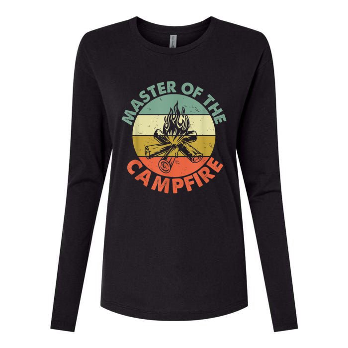 Master Of The Campfire Dad Camping Camping Dad Gift Womens Cotton Relaxed Long Sleeve T-Shirt