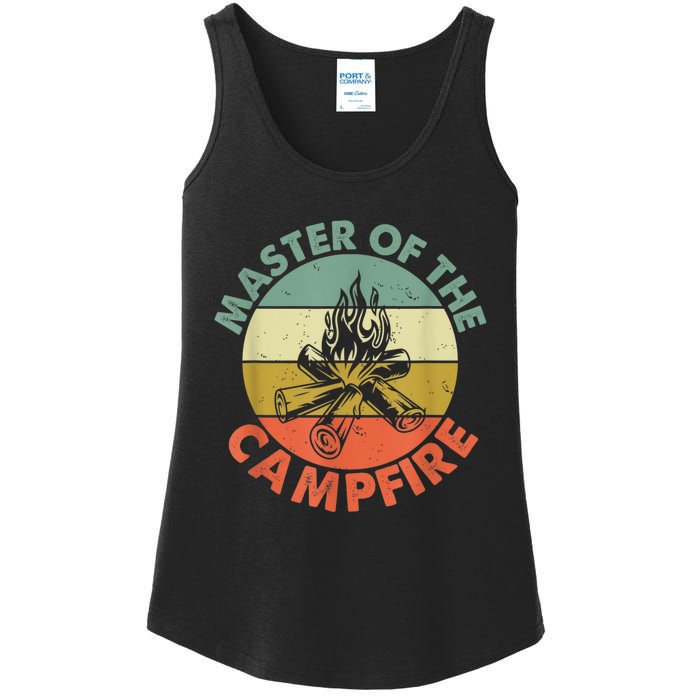 Master Of The Campfire Dad Camping Camping Dad Gift Ladies Essential Tank