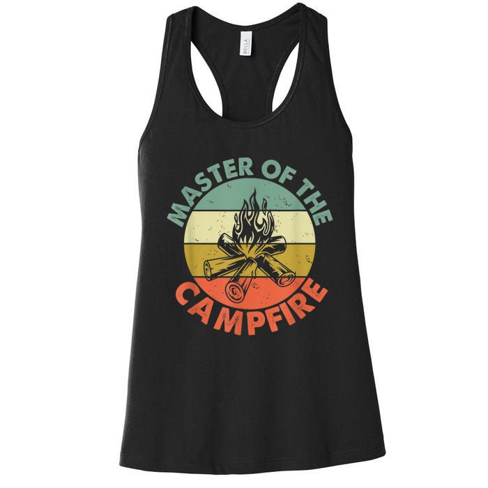 Master Of The Campfire Dad Camping Camping Dad Gift Women's Racerback Tank