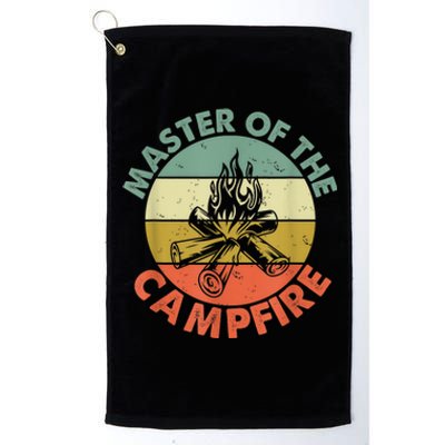 Master Of The Campfire Dad Camping Camping Dad Gift Platinum Collection Golf Towel