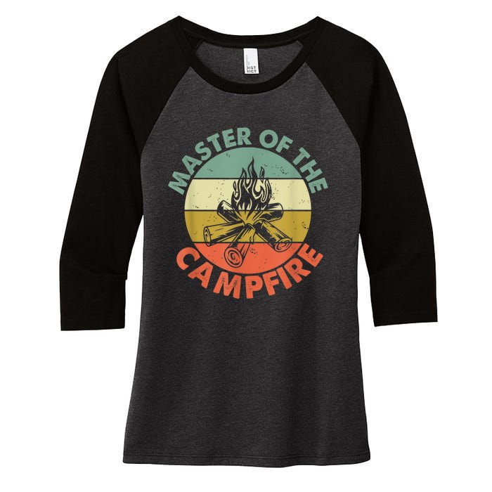 Master Of The Campfire Dad Camping Camping Dad Gift Women's Tri-Blend 3/4-Sleeve Raglan Shirt