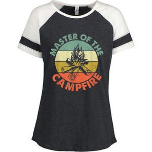 Master Of The Campfire Dad Camping Camping Dad Gift Enza Ladies Jersey Colorblock Tee