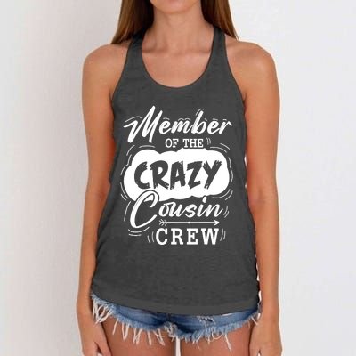 Member Of The Crazy Cousin Crew Cute Cousin Squad Birthday Women's Knotted Racerback Tank