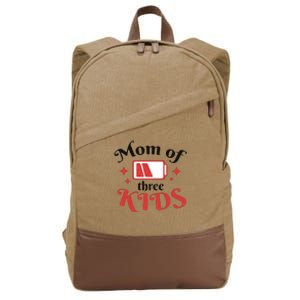 Mom Of Three Kids Battery Low Cotton Canvas Backpack