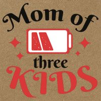 Mom Of Three Kids Battery Low Cotton Canvas Backpack
