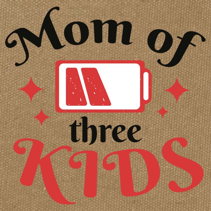 Mom Of Three Kids Battery Low Cotton Canvas Backpack