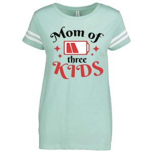 Mom Of Three Kids Battery Low Enza Ladies Jersey Football T-Shirt