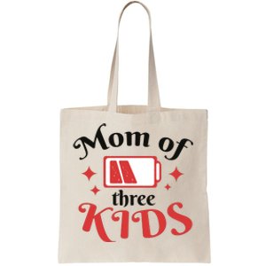 Mom Of Three Kids Battery Low Tote Bag