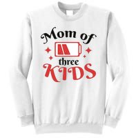 Mom Of Three Kids Battery Low Sweatshirt