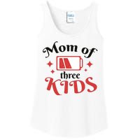 Mom Of Three Kids Battery Low Ladies Essential Tank