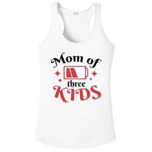 Mom Of Three Kids Battery Low Ladies PosiCharge Competitor Racerback Tank