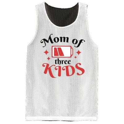 Mom Of Three Kids Battery Low Mesh Reversible Basketball Jersey Tank