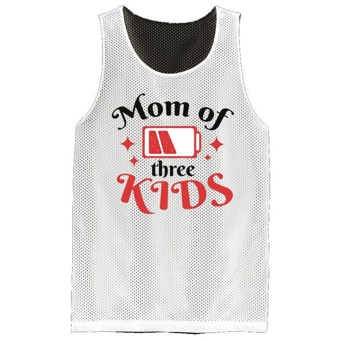 Mom Of Three Kids Battery Low Mesh Reversible Basketball Jersey Tank