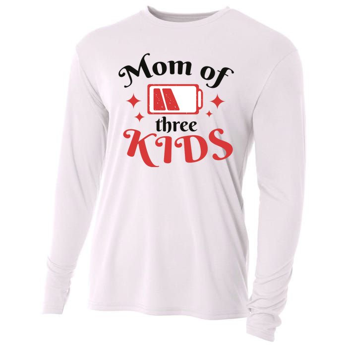 Mom Of Three Kids Battery Low Cooling Performance Long Sleeve Crew